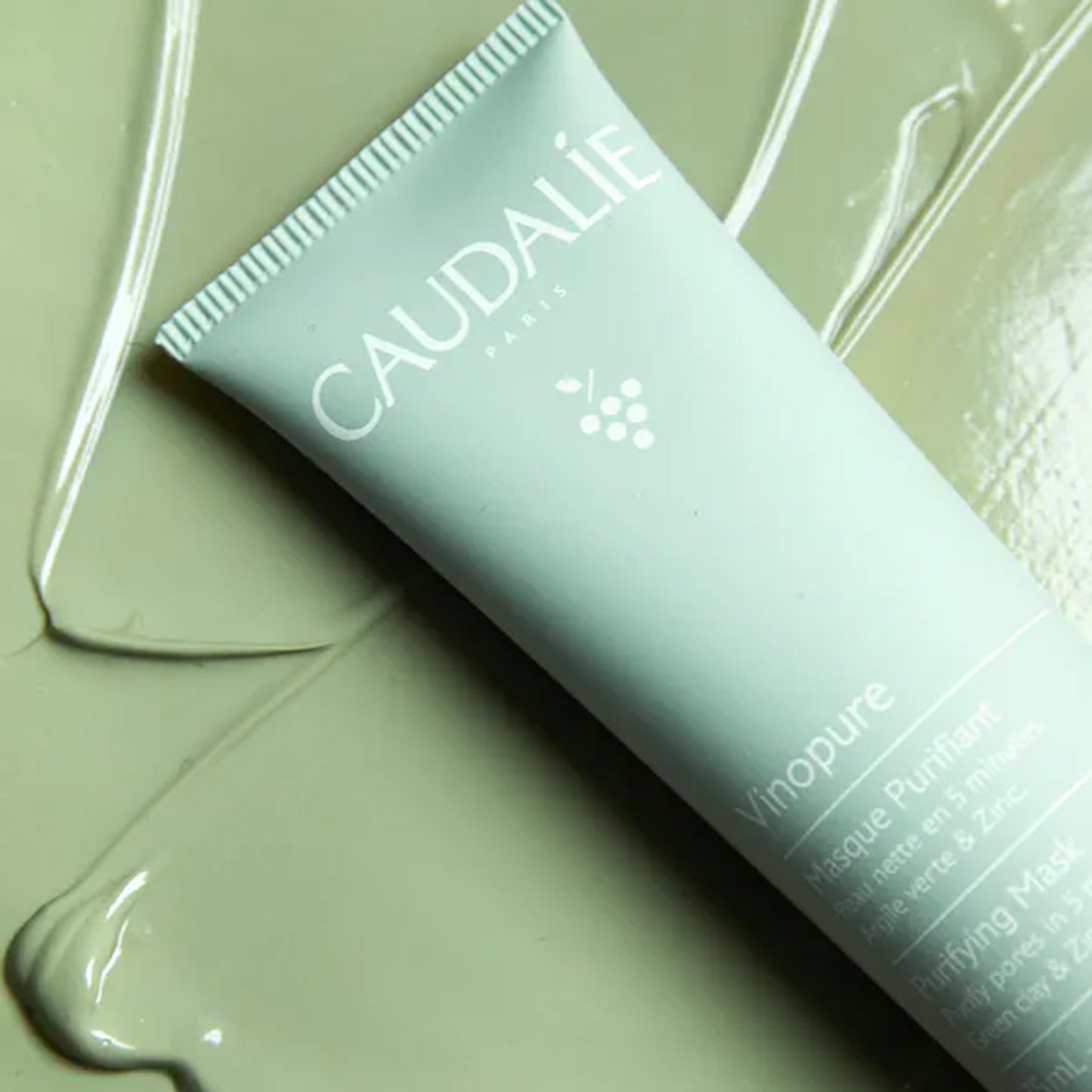 Caudalie Vinopure Mask features 99% natural origin ingredients.
