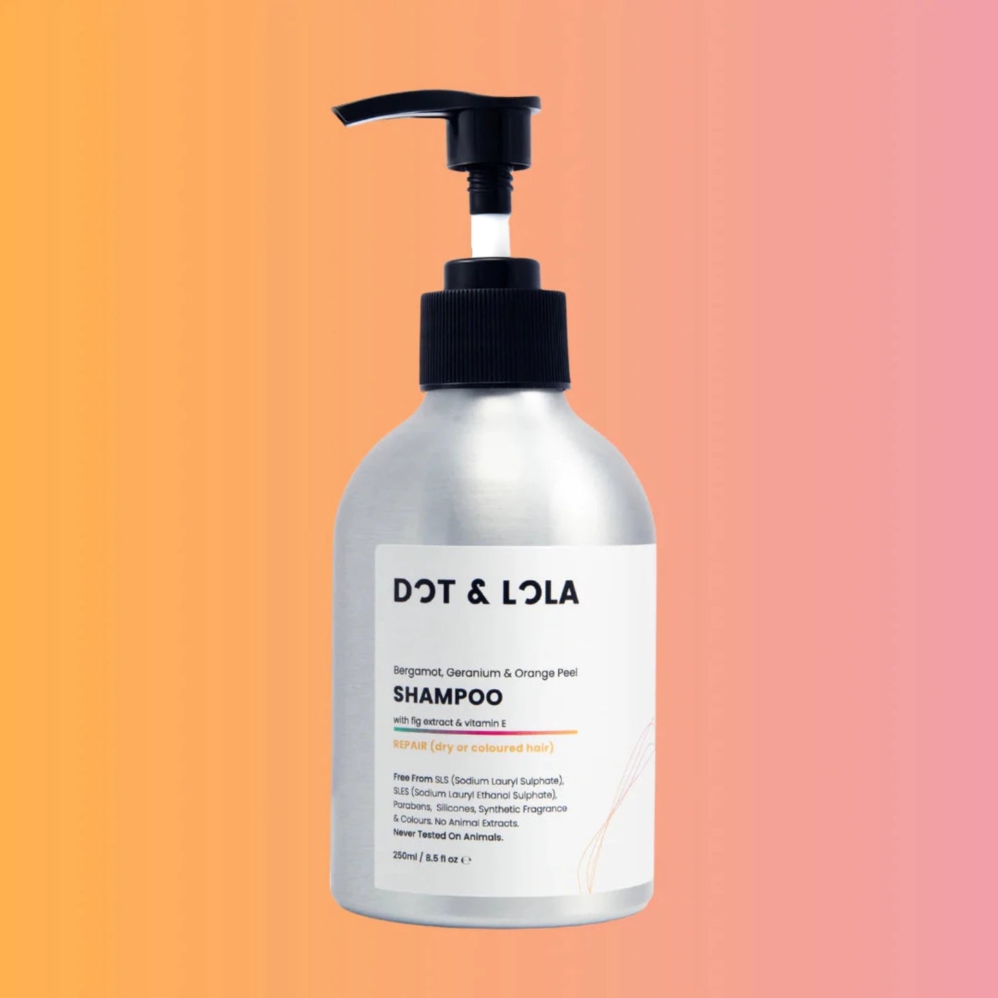 DOT & LOLA Repair Shampoo With Aloe Vera, Bergamot & Rosemary promote the growth and renewal of skin cells, while reducing frizz.
