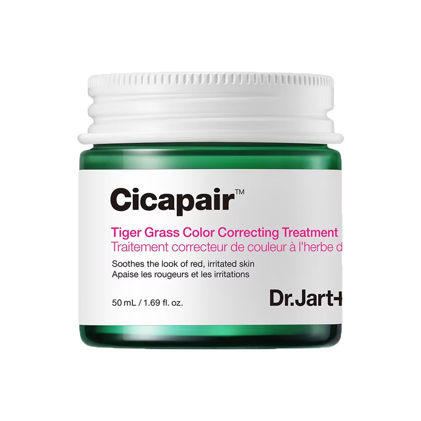 Dr.Jart+ Cipapair™ Tiger Grass Colour Correcting Treatment to balance and reduce redness and blemishes, and skin appears even-toned.
