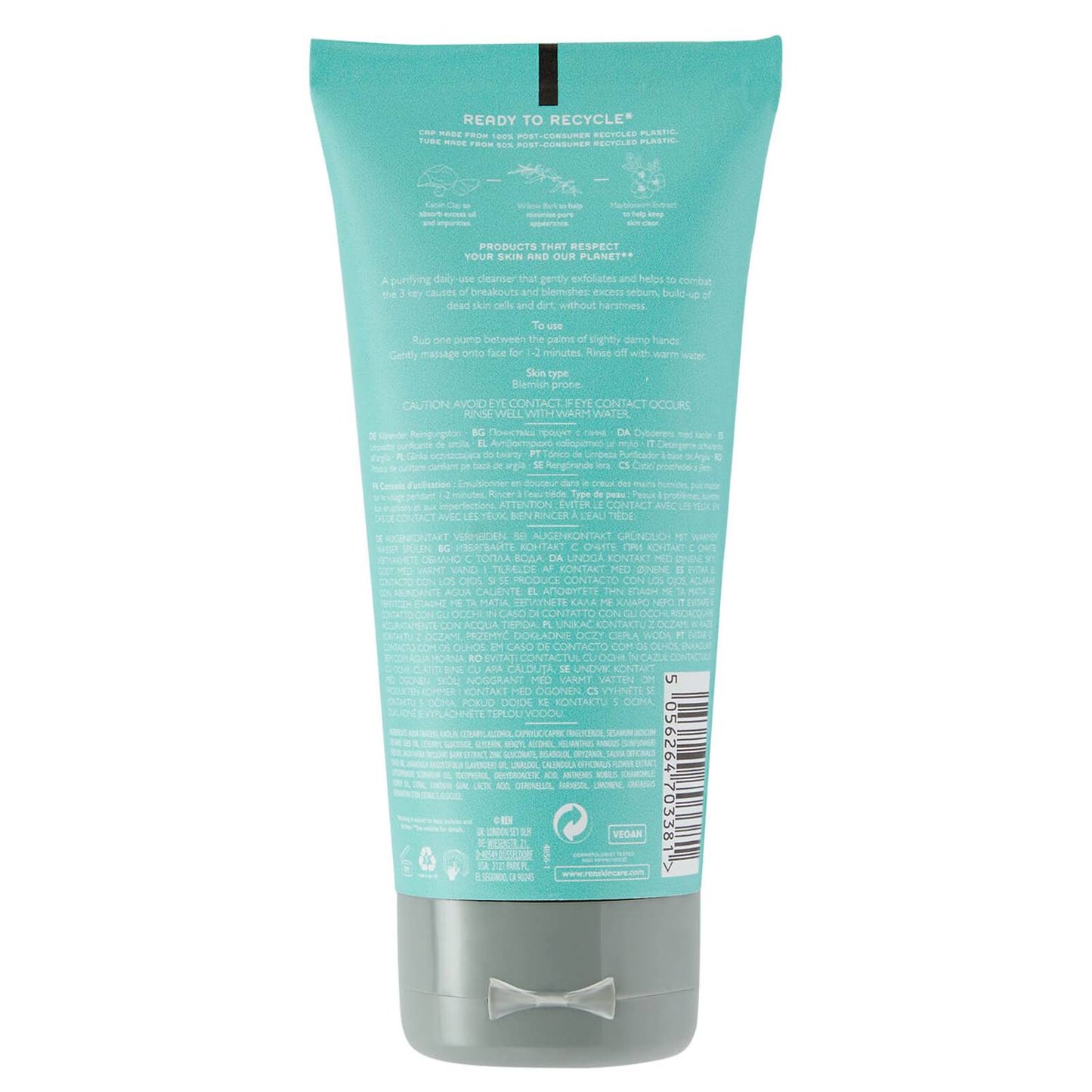 Clearcalm Clarifying Clay Cleanser by REN Skincare fights blemishes without harshness or redness, making it ideal for teenage & sensitive skin types