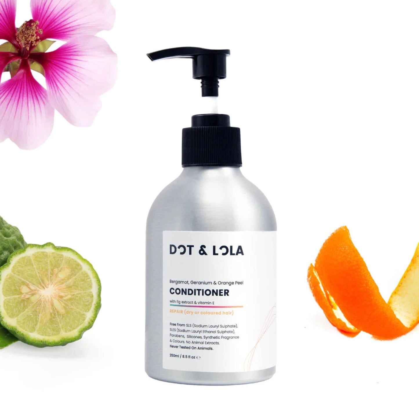 DOT & LOLA Repair Conditioner With Bergamot, Geranium & Orange Peel provides deep hydration without extra weight.