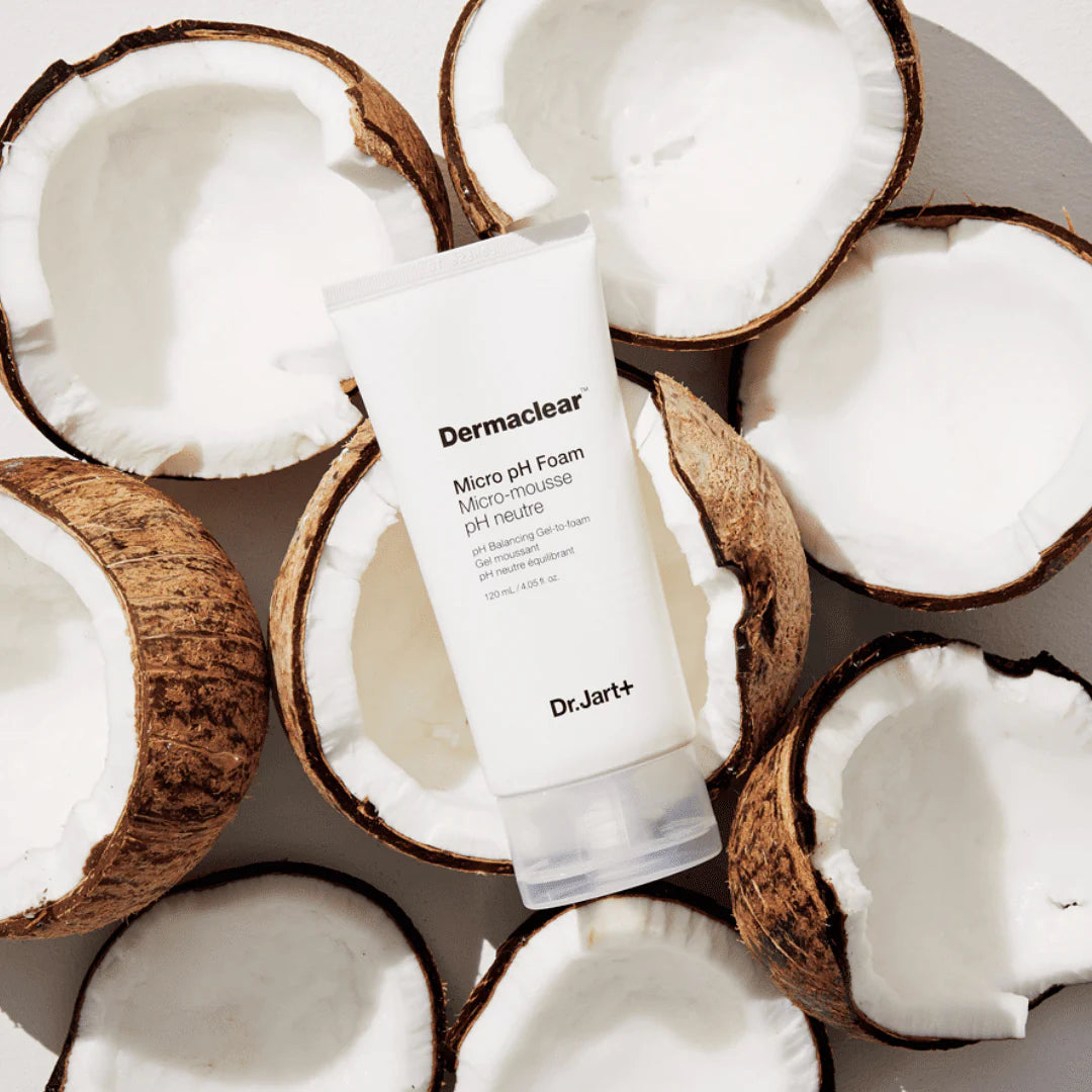 Dr.Jart+ Dermaclear Micro pH Foam is a gentle cleanser with coconut derived surfactants perfect for sensitive skin.