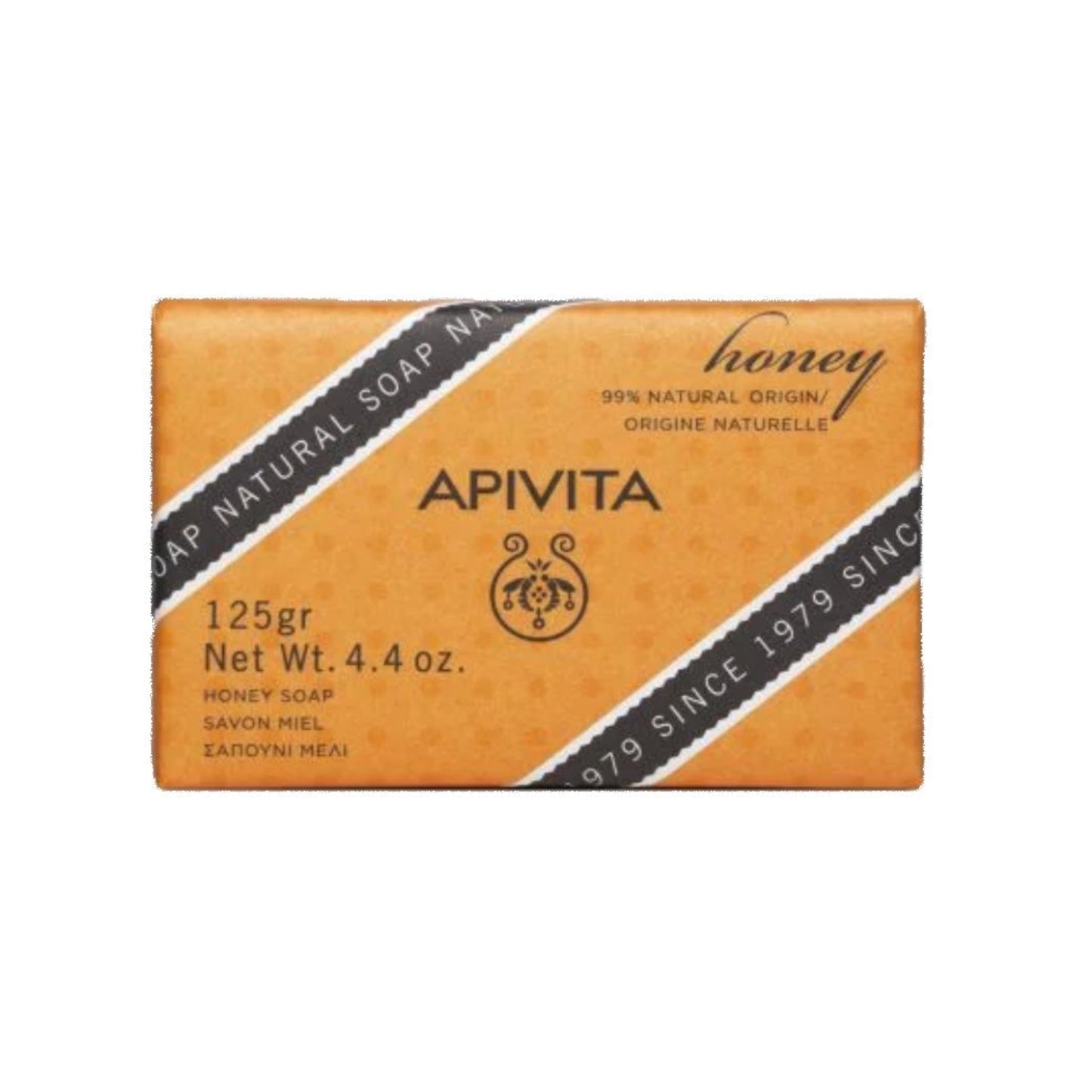 Apivita Honey soap has a 99% natural origin composition enriched with glycerin, palm oil and coconut oil.