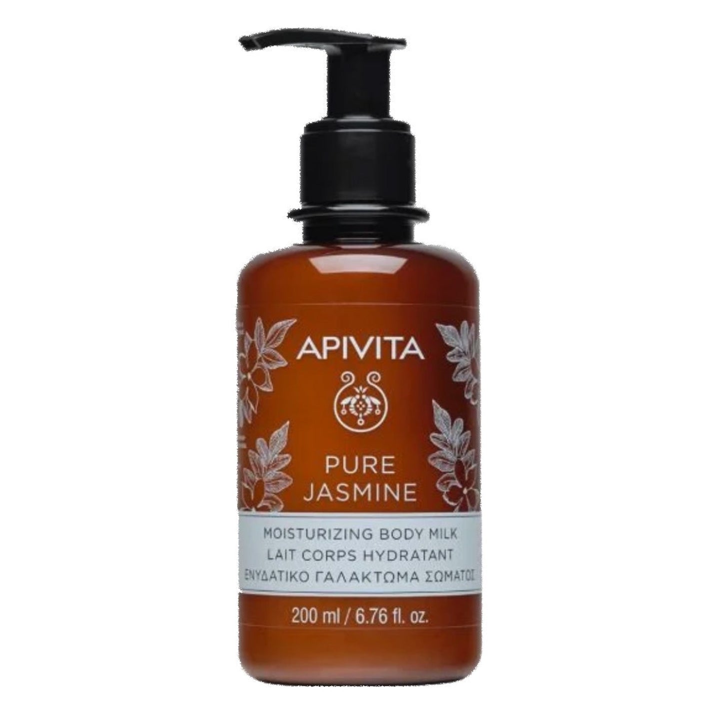 Apivita Pure Jasmin moisturising body milk is a 98% natural-origin formula that soothes the skin, leaving it soft and delicately fragranced.