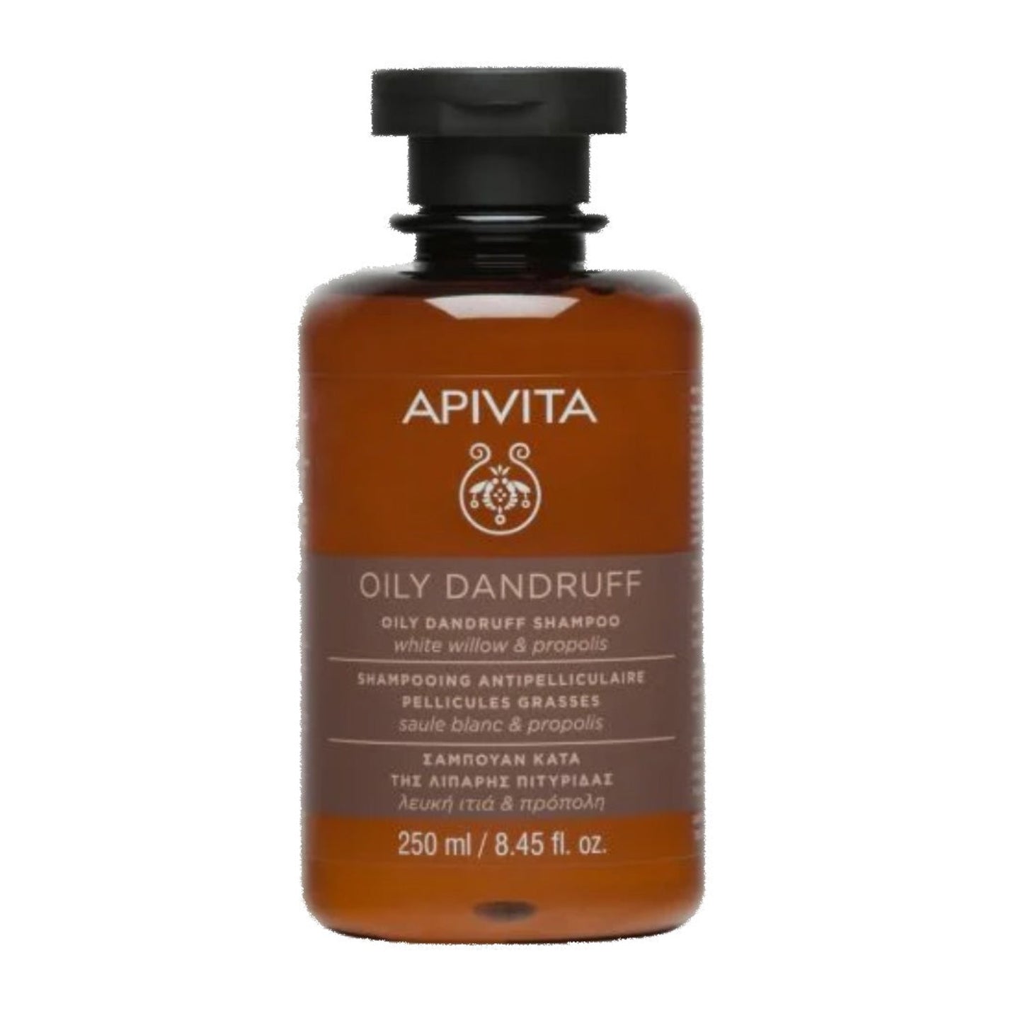 This rich Apivita Oily Dandruff Shampoo contains 89% natural ingredients including White Willow and Propolis.