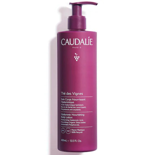 hé des Vignes Hyaluronic Nourishing Body Lotion quickly provides moisture and nourishment, leaving skin softer and brighter with a visible suppleness.
