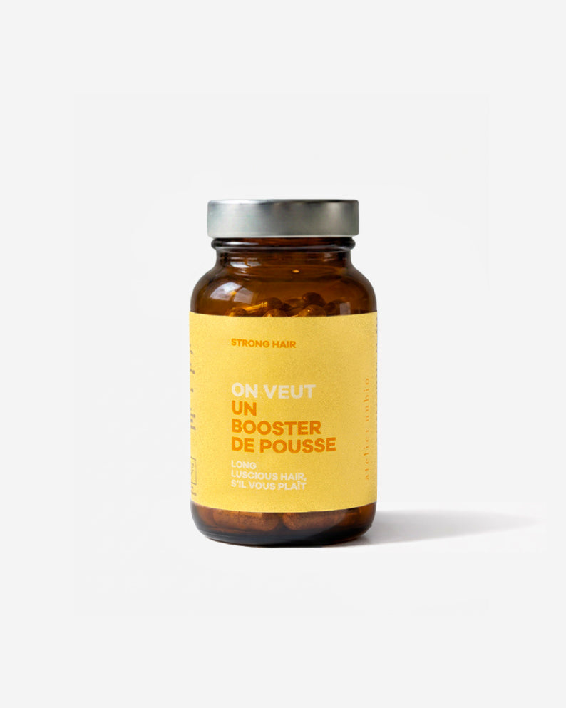 Atelier Nubio Long Luscious Hair, S'il Vous Plait 60-capsule amber glass jar packshot