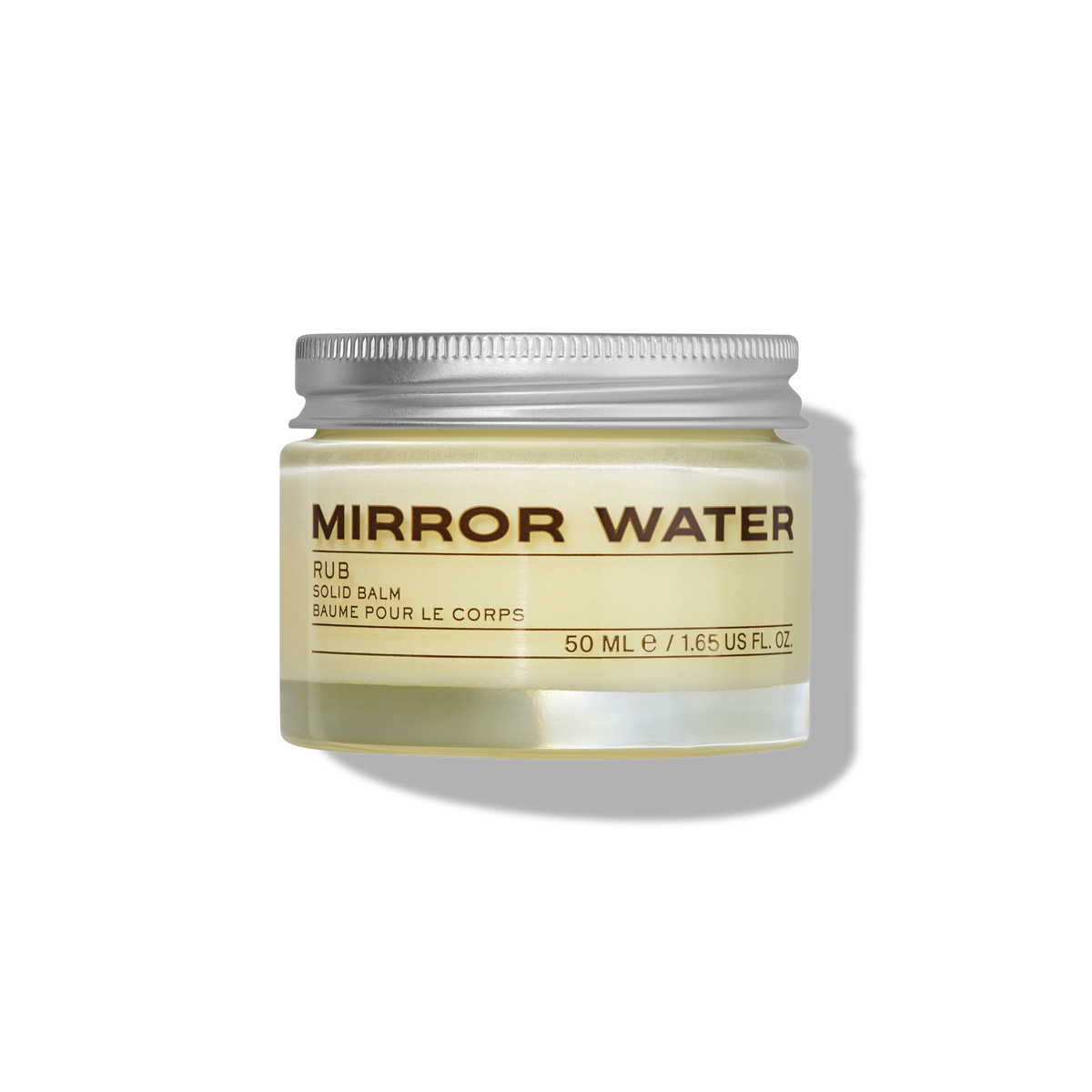 MIRROR WATER RUB Solid Balm 50ml glass jar packshot