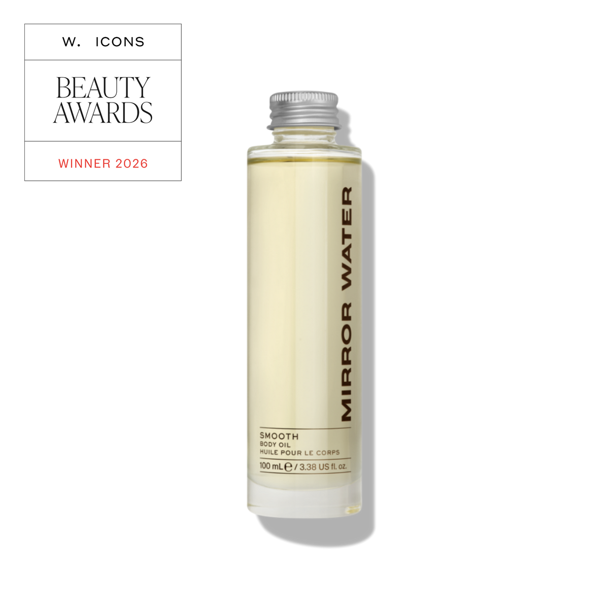 MIRROR WATER SMOOTH Body Oil glass bottle packshot