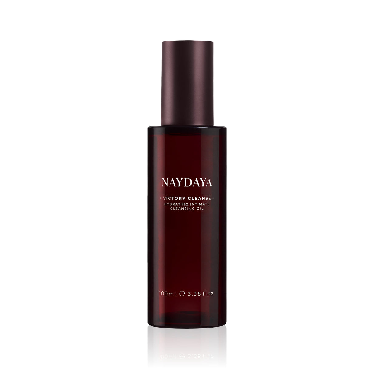 NAYDAYA Victory Cleanse Wash 100ml dark-red pump bottle packshot