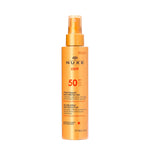 Nuxe Sun Melting Spray for Face and Body SPF50 for anti-aging cellular protection keeps your skin moisturised. The luxurious smell makes you feel unique every time you apply it. 