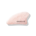 Odacité Crystal Contour Gua Sha Rose Quartz stone on white
