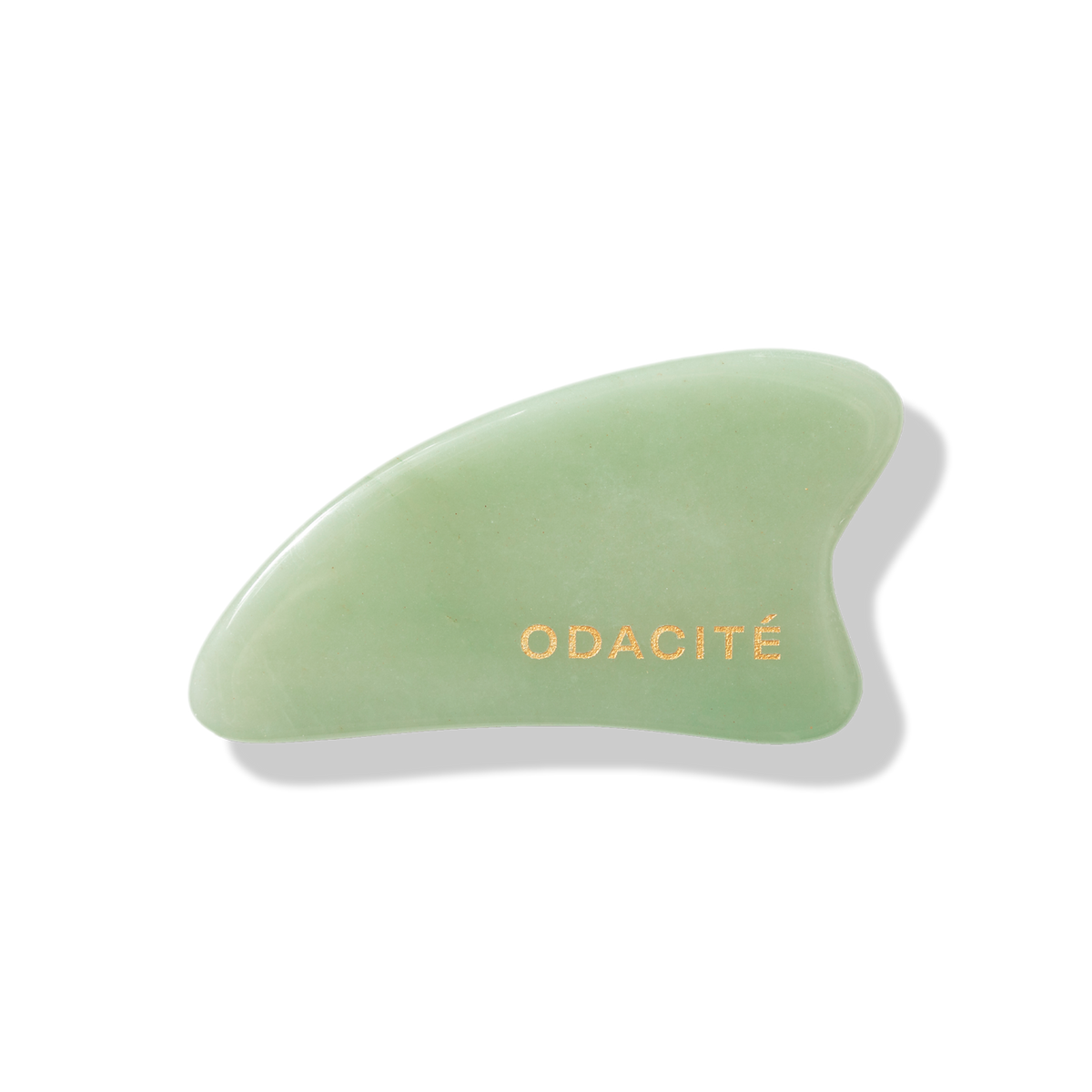 Odacité Crystal Contour Gua Sha Green Aventurine stone on white