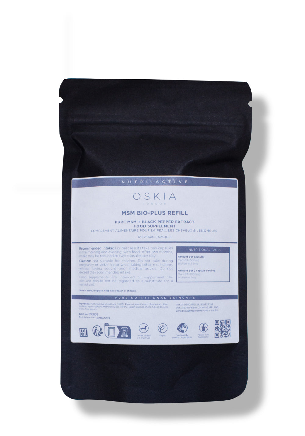 Oskia MSM Bio-Plus Refill pouch 120 vegan capsules