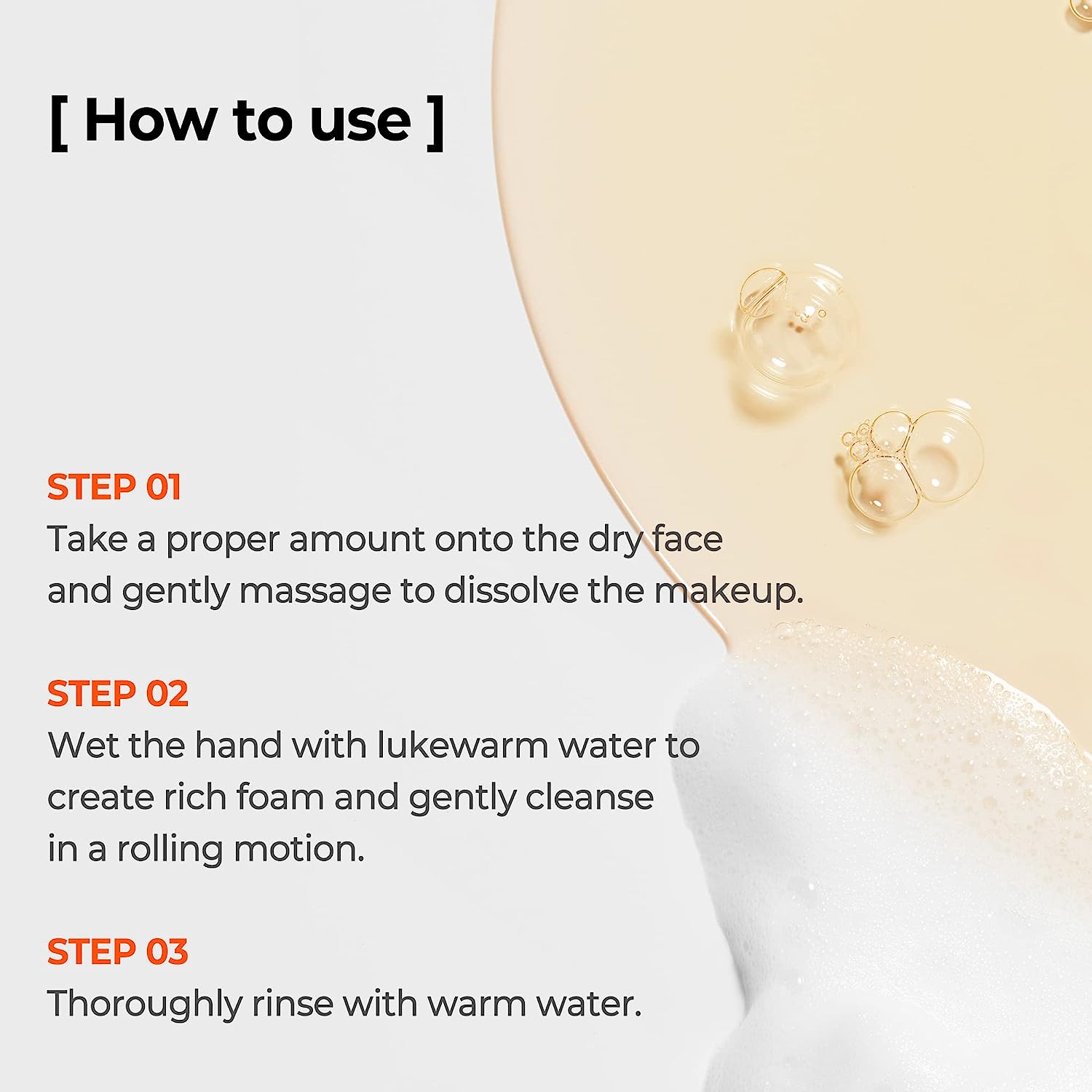 Some By Mi Propolis B5 Foam to Oil cleanser best results when it is applied on dry skin first and gently massage for 5 minutes. Then wet your hands and keep massaging adding more water slowly. When the product has formed foam, massage for a few more minutes and rinse with plenty of water. Repeat one more time for even greater results. 