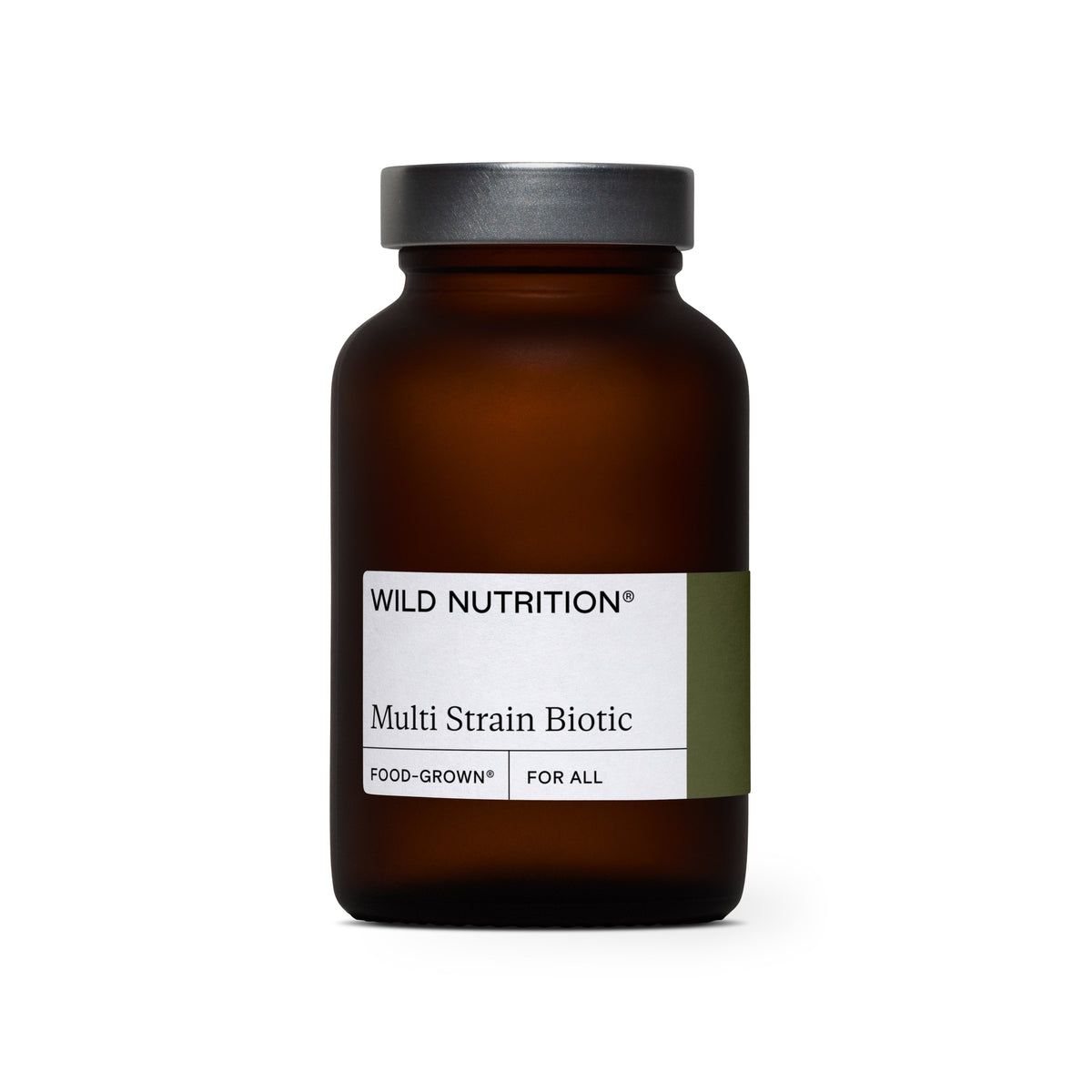 Wild Nutrition Food-Grown Multi Strain Biotic refillable glass jar packshot