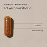 Wild Nutrition Food-Grown Vitamin C Plus capsule showing vitamin C and bioflavonoids