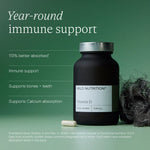 Wild Nutrition Food-Grown Vitamin D jar with capsule and key benefits