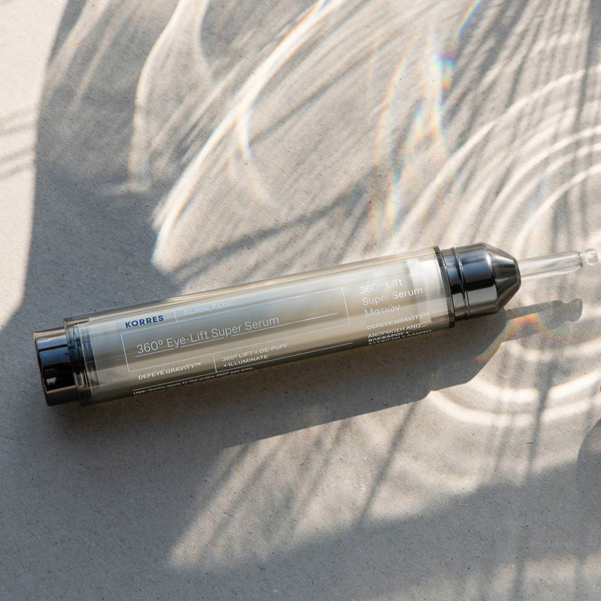 Korres Black Pine Eye-Lift Super Eye Serum makes the deferent around the eye area.