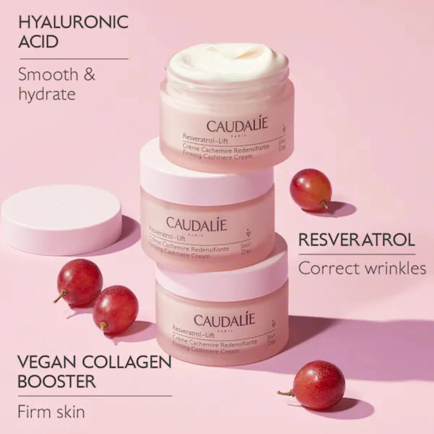 Resveratrol-Lift Firming Cashmere Cream instantly reduces wrinkles, visibly firms, and moisturizes the skin. 