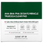 30 days miracle truecica clear pads regulate your skin PH and improves your skin texture. It offers light exfoliation, calms your skin and moisturise leaving a clean and less oily feeling. 