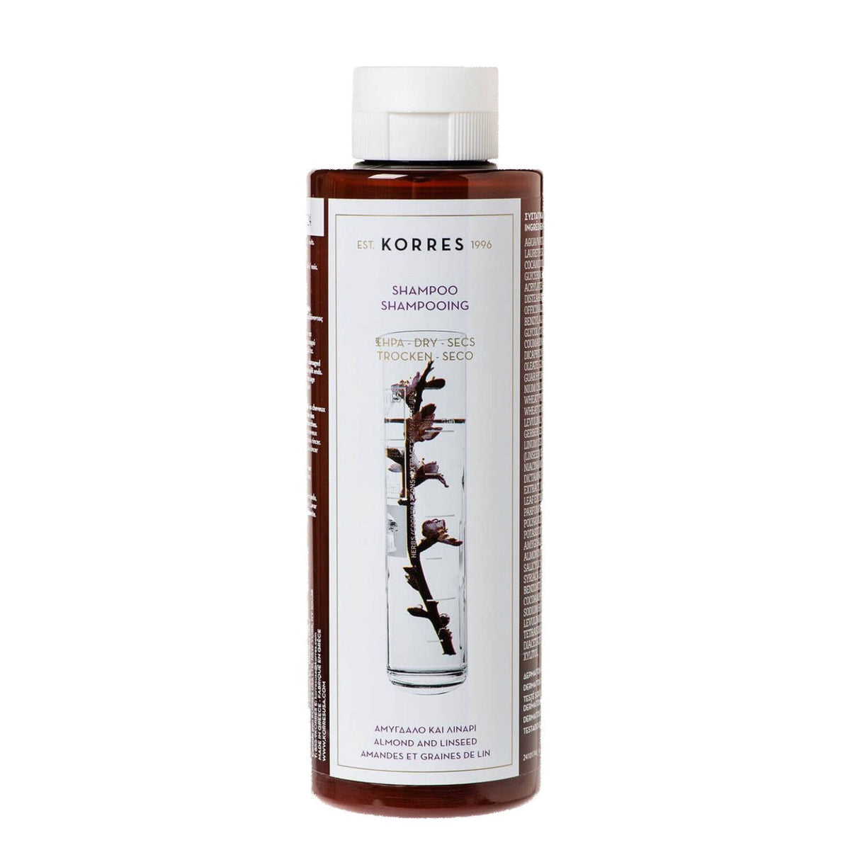 Korres Almond & Linseed Shampoo is formulated to help nourish dry and damaged hair, minimising the potential for breakage and split ends. 