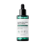 SOME BY MI AHA/BHA/PHA 30 Days Miracle Serum combines 14.5% Centella Asiatica Extract and 10,000 ppm of Tea Tree Leaf Water with AHA, BHA, and PHA to moisturise and soothe the skin. 