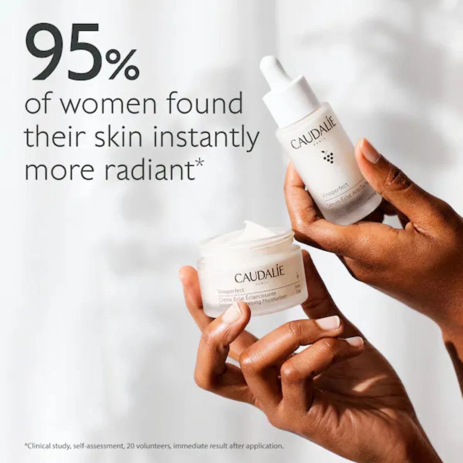 Caudalie Vinoperfect Instant Brightening Moisturiser 95% of women found their skin instantly more radiant.