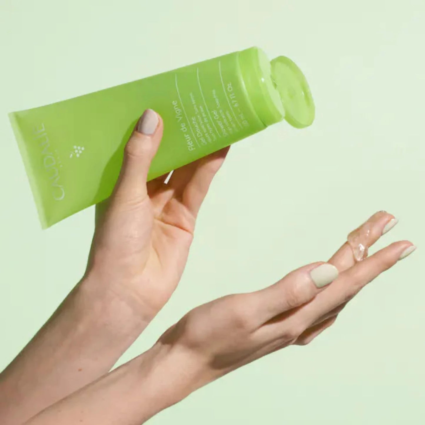 Caudalie Fleur de Vigne Shower Gel, soap free formula, vegan with watermelon fresh essence.