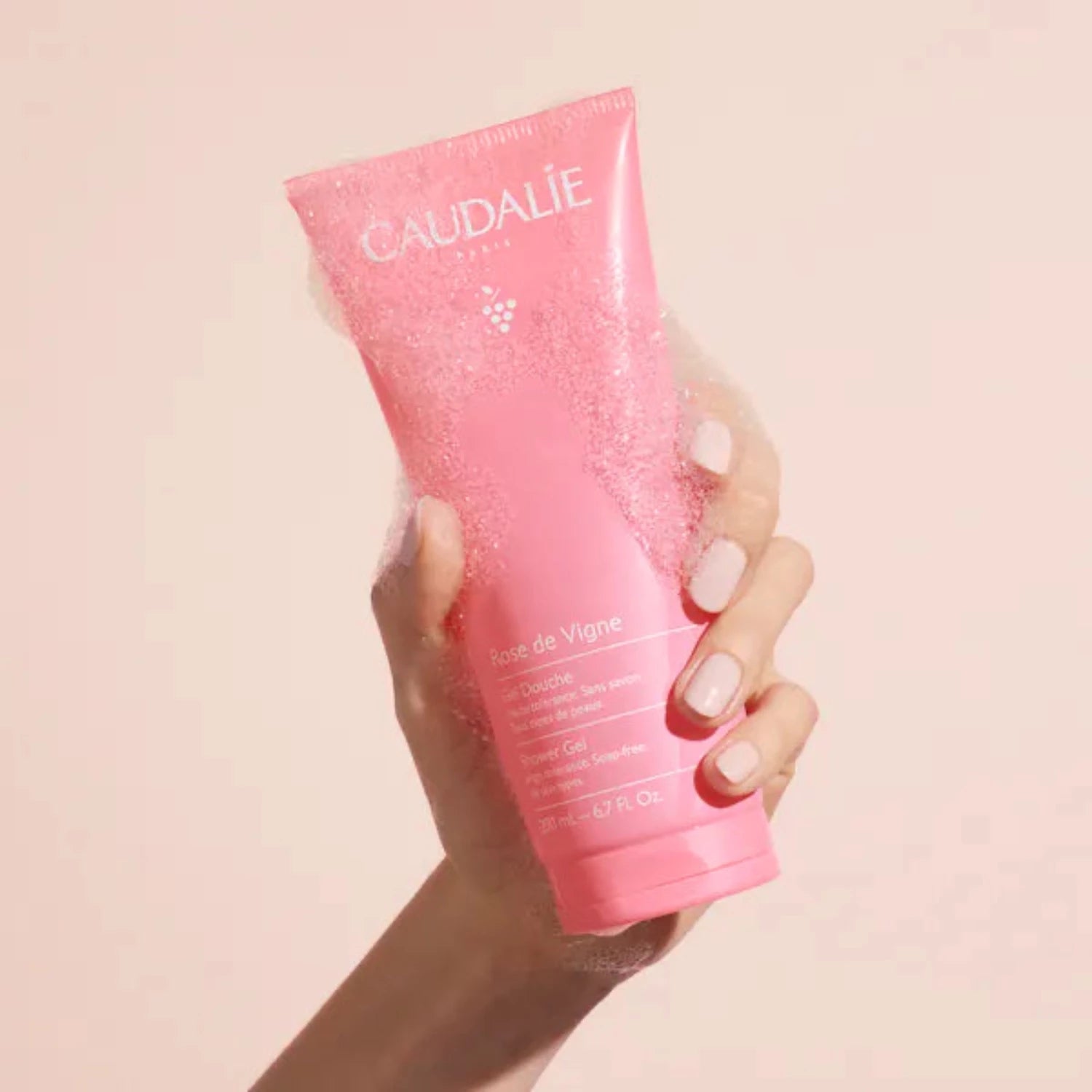 Caudalie Rose de Vigne Shower Gel vegan formula.